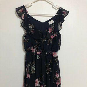 SIENNA SKY - Flowy navy blue dress - XS
